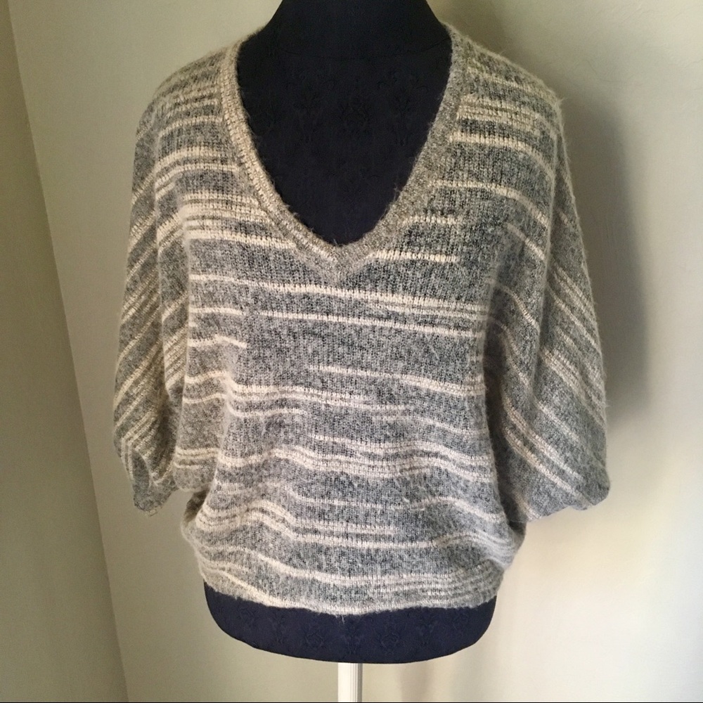 Black and cream fuzzy sweater